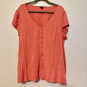 Torrid Peach Button-Down Blouse